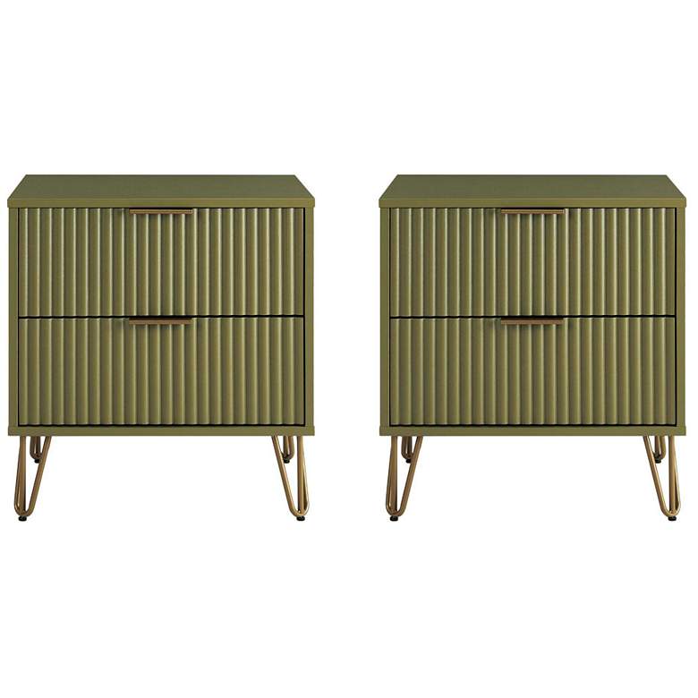 Image 1 DUMBO 2.0 Nightstand in Olive Green - Set of 2