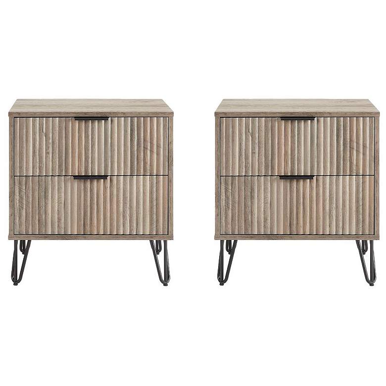 Image 1 DUMBO 2.0 Nightstand in Rustic Grey - Set of 2