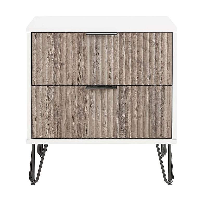 Image 1 DUMBO 2.0 Nightstand in White and Rustic Grey