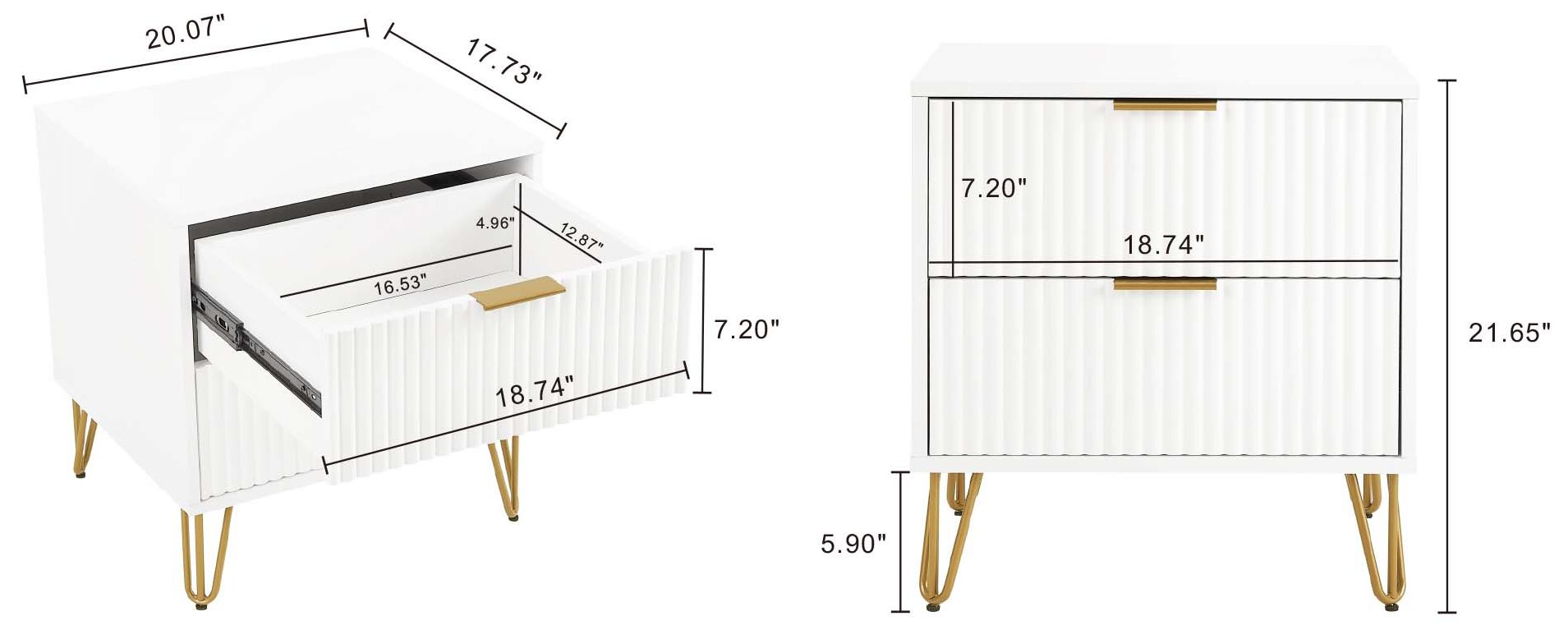 Image 3 DUMBO 2.0 Nightstand in White more views