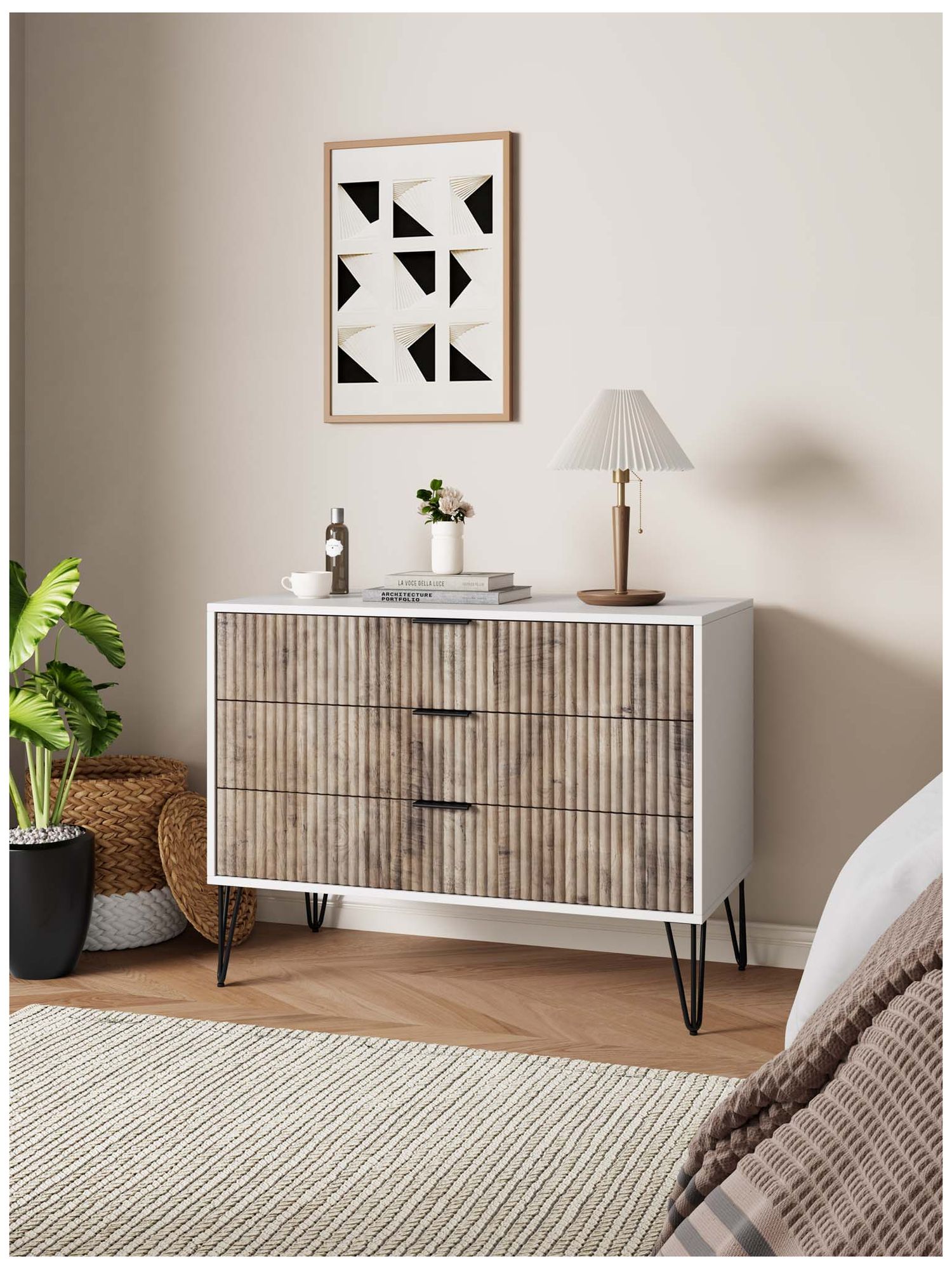 Image 2 Dumbo 35 1/4" Wide White and Gray Wood 3-Drawer Dresser more views