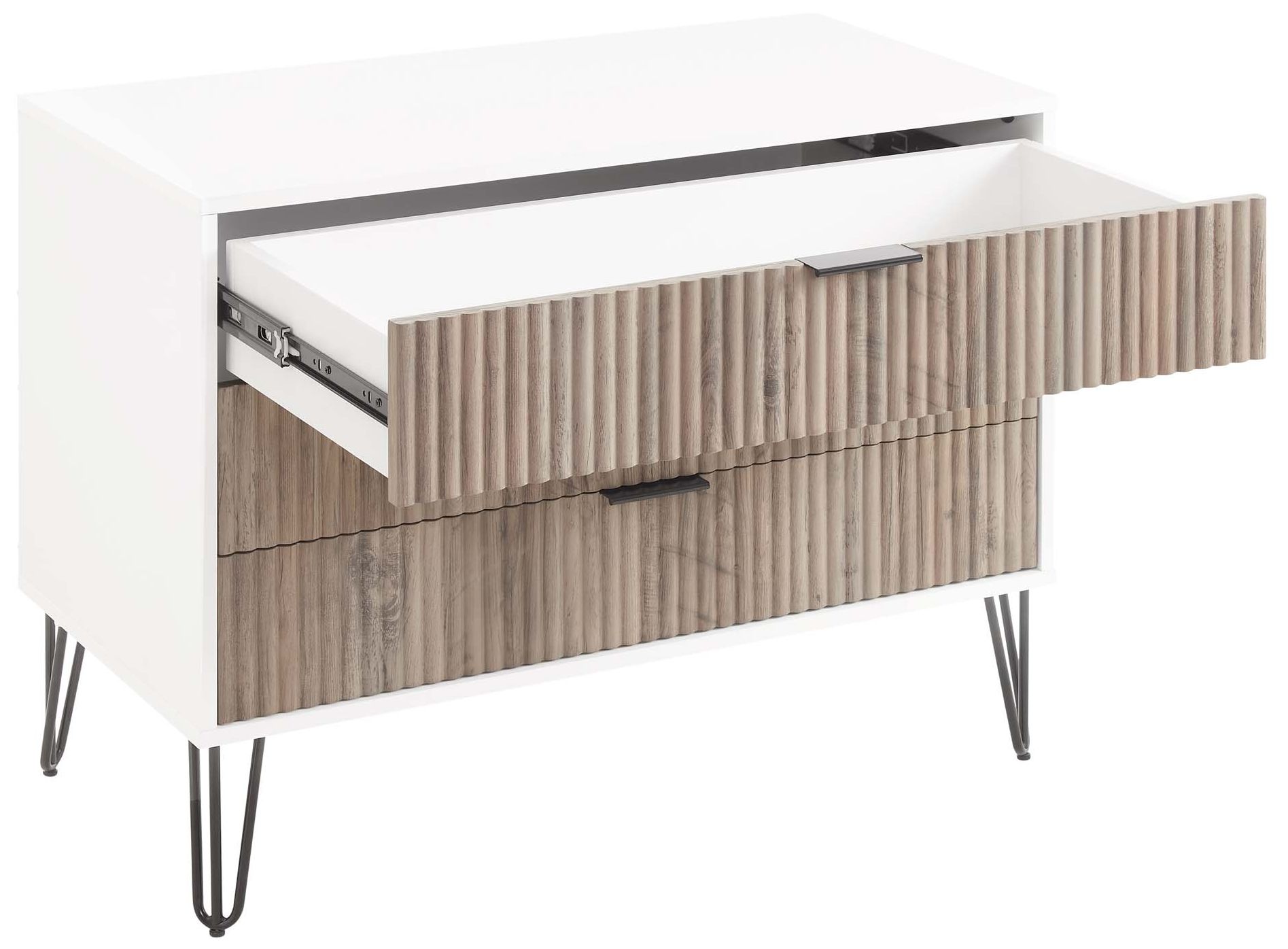 Dumbo 35 1/4" Wide White and Gray Wood 3-Drawer Dresser