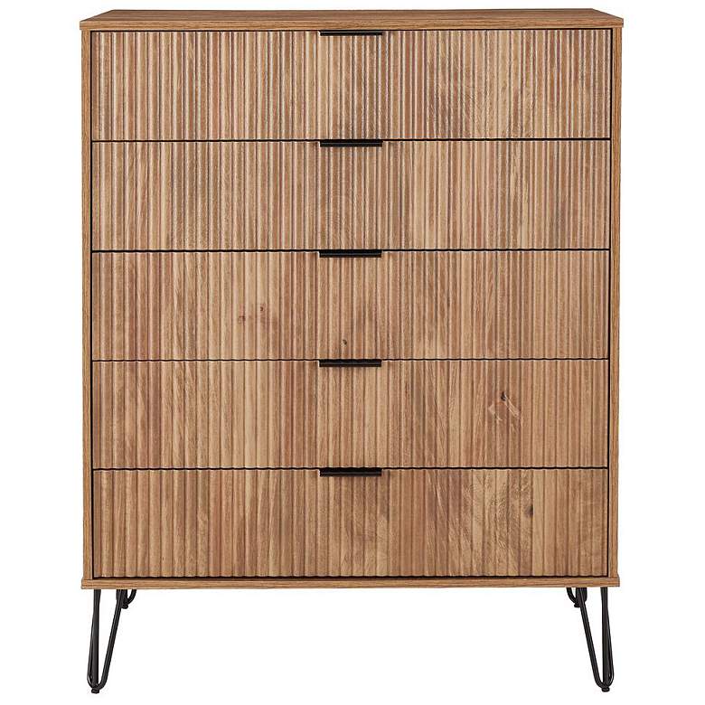 Image 1 DUMBO 5-Drawer Tall Dresser in Golden Brown