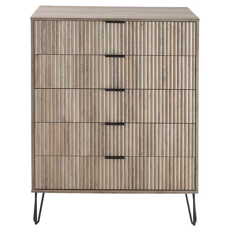 Image 1 DUMBO 5-Drawer Tall Dresser in Grey