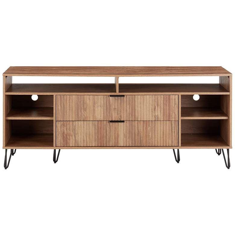 Image 1 DUMBO 63" Mid-Century Modern TV Stand in Golden Brown