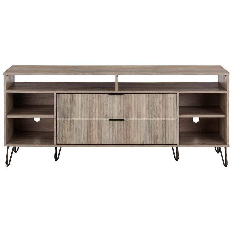 Image 1 DUMBO 63" Mid-Century Modern TV Stand in Rustic Grey