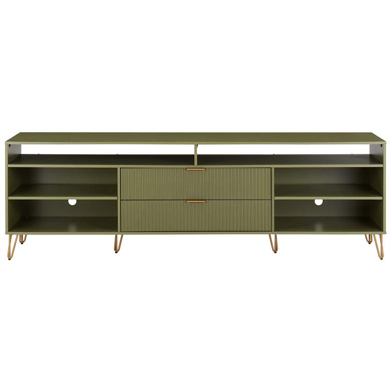 Image 1 DUMBO 85" Mid-Century Modern TV Stand in Olive Green
