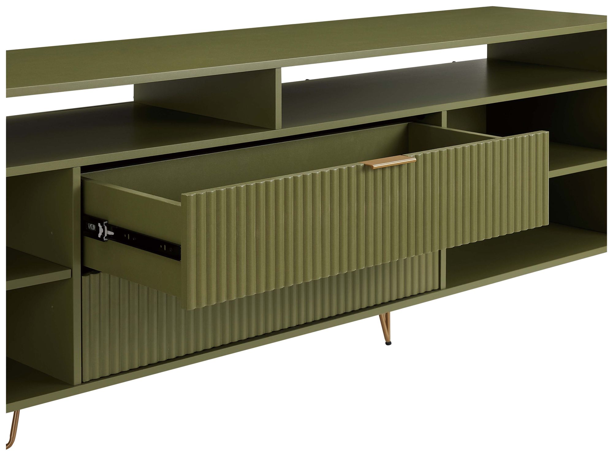 Image 6 DUMBO 85" Mid-Century Modern TV Stand in Olive Green more views