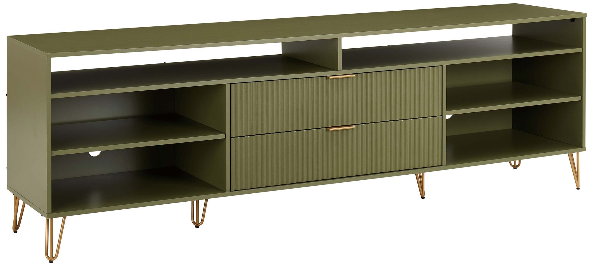 DUMBO 85" Mid-Century Modern TV Stand in Olive Green