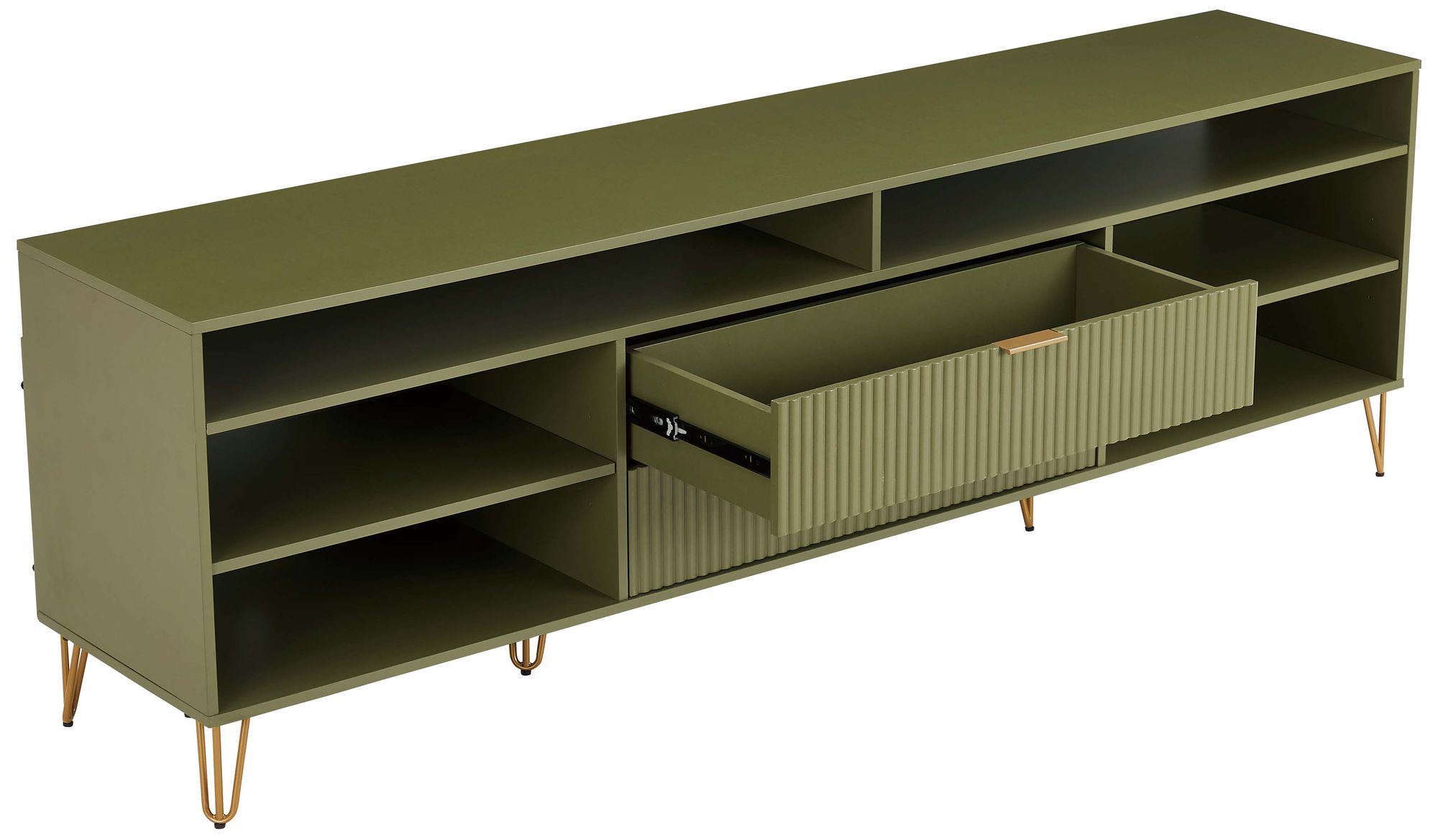 DUMBO 85" Mid-Century Modern TV Stand in Olive Green