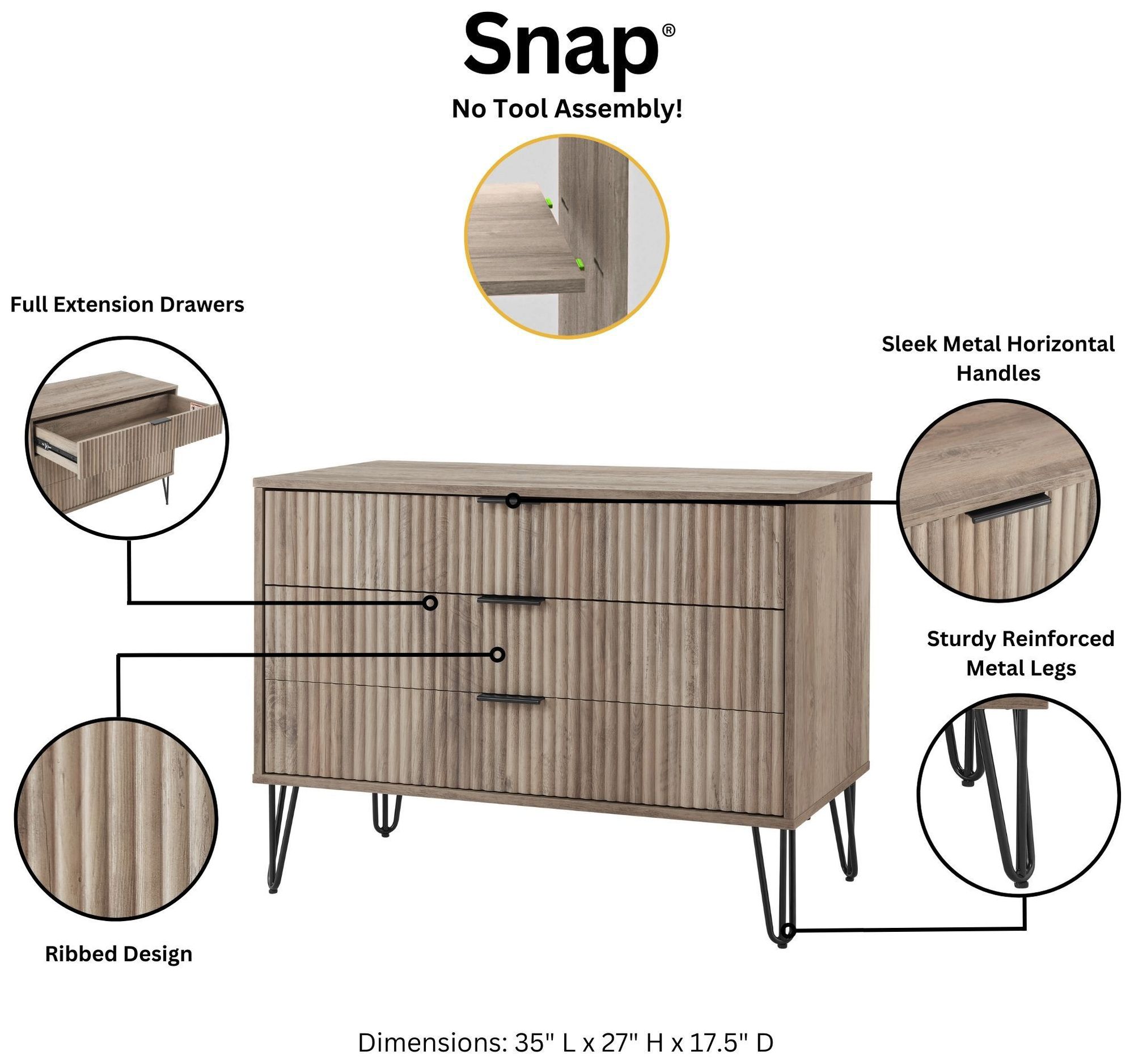Image 4 DUMBO Dresser in Grey more views