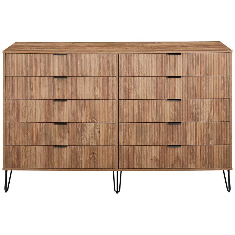 Image 1 DUMBO Modern 10-Drawer Double Tall Dresser in Golden Brown