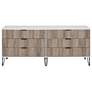 DUMBO Modern 6-Drawer Double Low Dresser in White and Grey