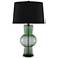 Dumfries Transparent Green Glass and Black Table Lamp