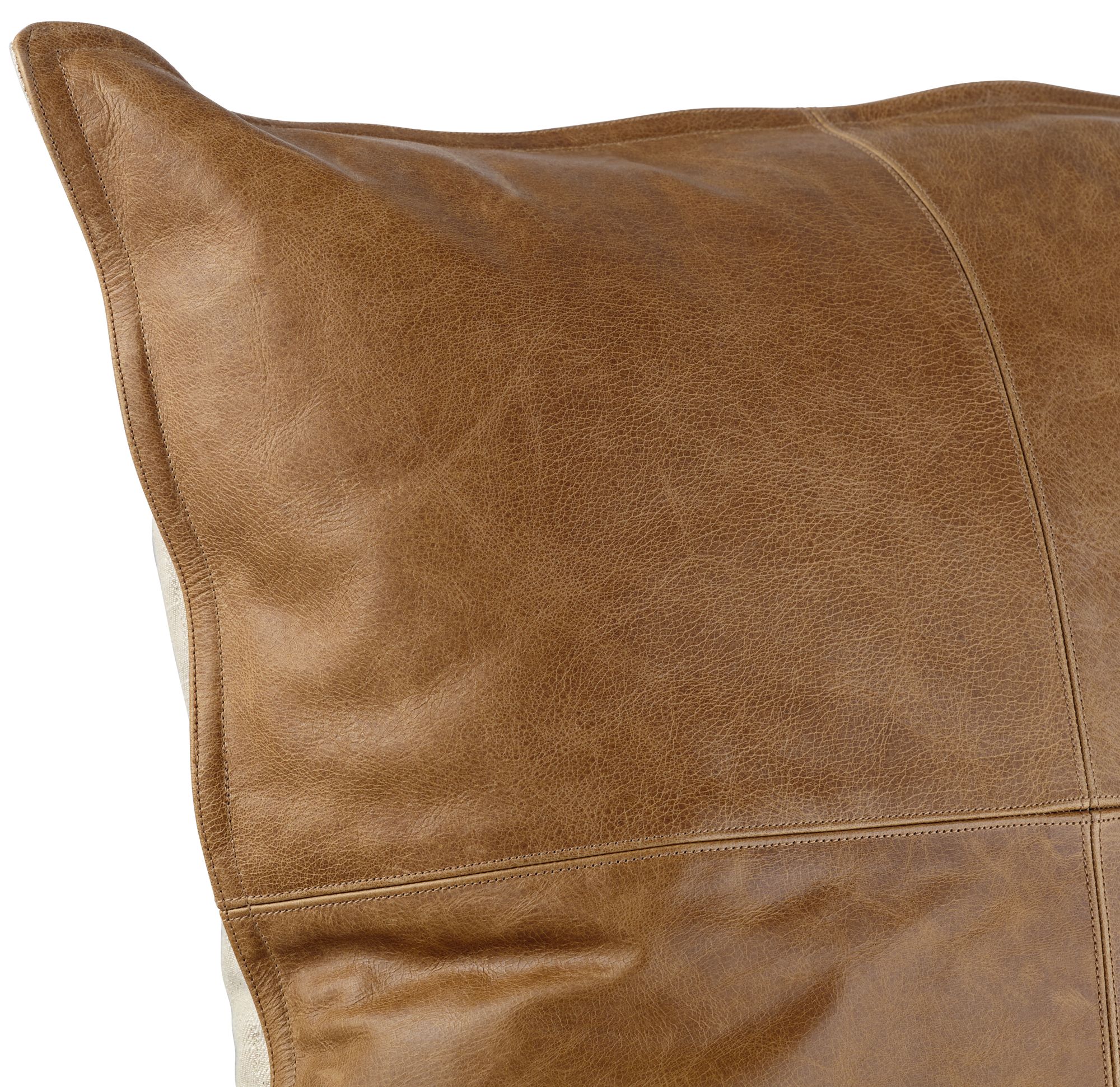 Image 3 Dumont Classic Tan Leather 22" Square Throw Pillow more views