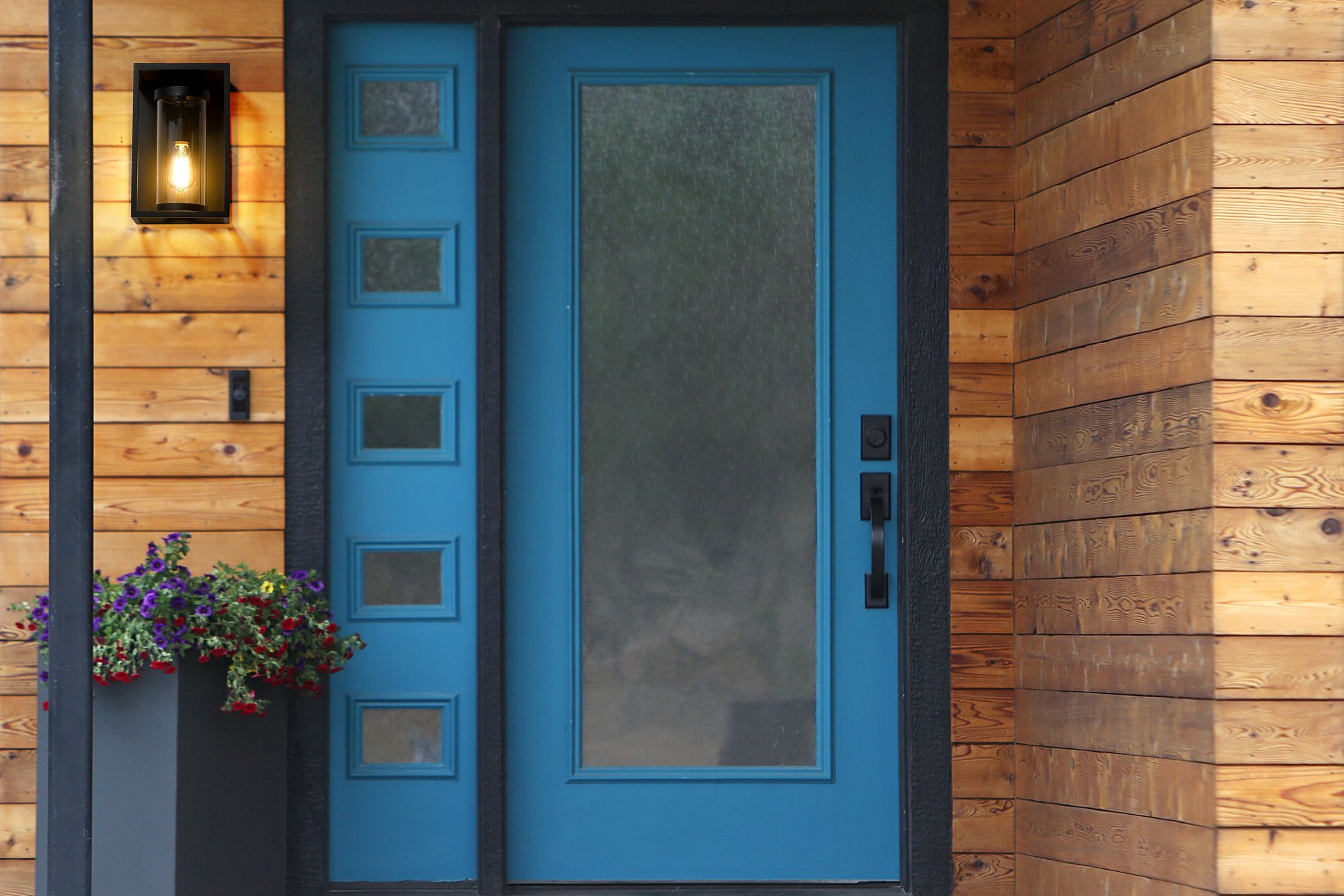 Dunbroch 13" High Black Outdoor Wall Light in scene