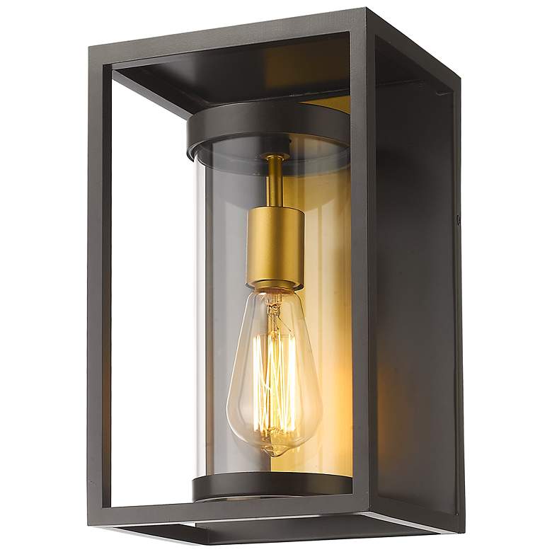 Image 3 Dunbroch 13" High Deep Bronze and Brass Outdoor Wall Light