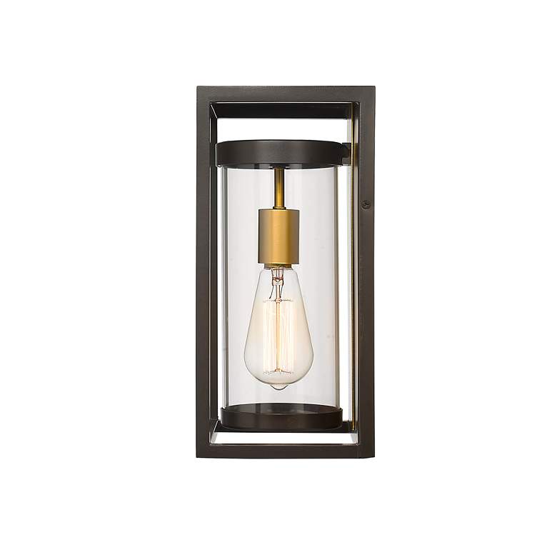 Image 5 Dunbroch 13" High Deep Bronze and Brass Outdoor Wall Light more views