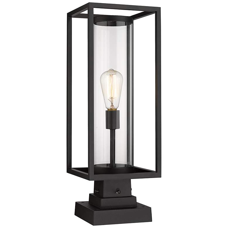 Image 1 Dunbroch 22 3/4"H Black Rectangular Outdoor Pier Mount Light