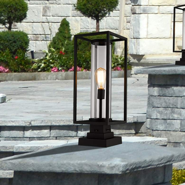 Image 1 Dunbroch 22 3/4"H Black Rectangular Outdoor Pier Mount Light