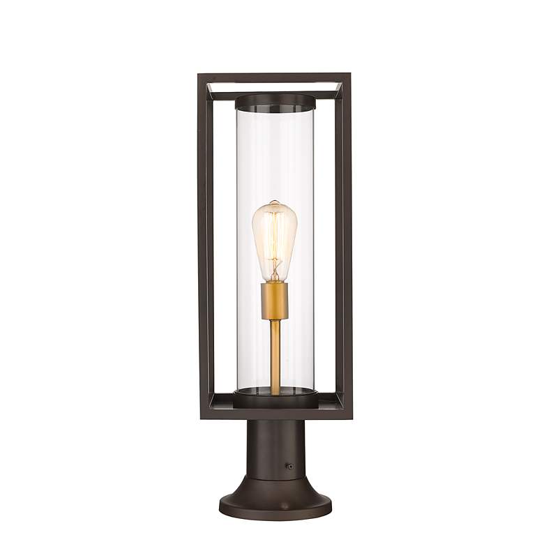 Image 3 Dunbroch 23 3/4" High Black and Brass Outdoor Pier Light more views