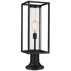 Dunbroch 23 3/4" High Black Metal Outdoor Pier Mount Light