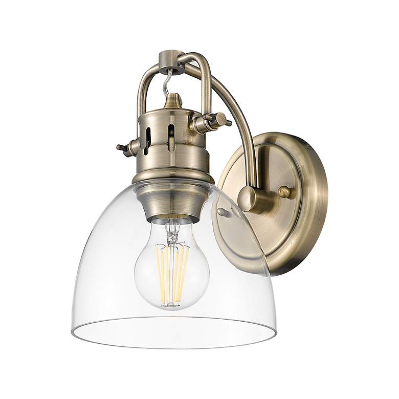 Image 3 Duncan 1-Light Bath Vanity in Aged Brass with Clear Glass more views