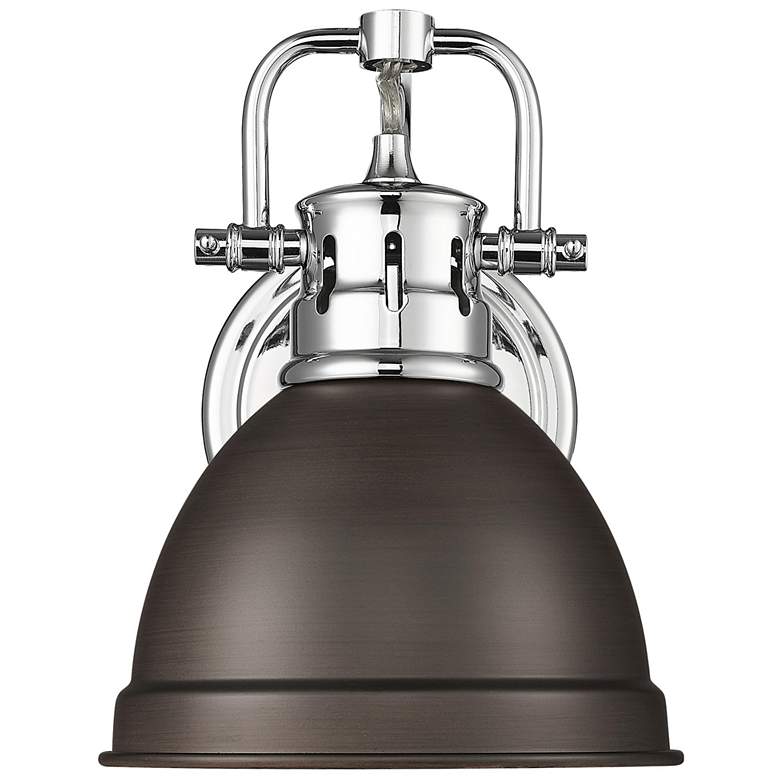 Image 1 Duncan 1-Light Bath Vanity in Chrome with Rubbed Bronze