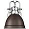 Duncan 1-Light Bath Vanity in Chrome with Rubbed Bronze