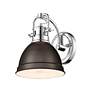 2_Duncan 1-Light Bath Vanity in Chrome with Rubbed Bronze more views
