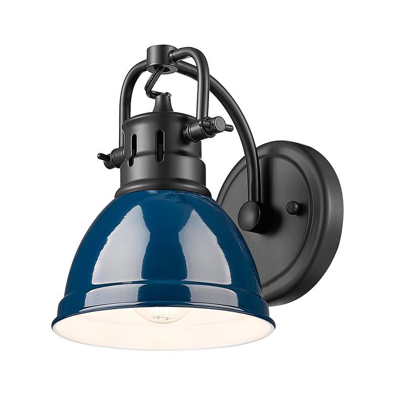 Image 2 Duncan 1-Light Bath Vanity in Matte Black with Matte Navy more views