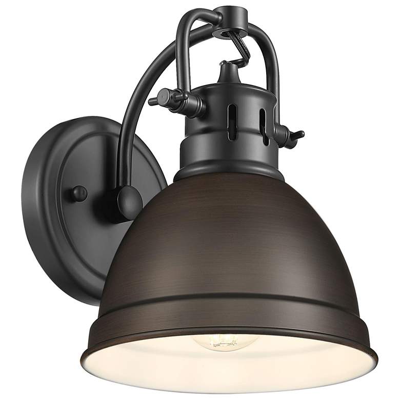 Image 1 Duncan 1-Light Bath Vanity in Matte Black with Rubbed Bronze
