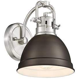 Image1 of Duncan 1-Light Bath Vanity in Pewter with Rubbed Bronze