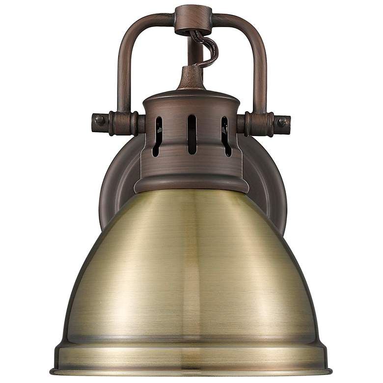 Image 1 Duncan 1-Light Bath Vanity in Rubbed Bronze with Aged Brass
