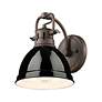 2_Duncan 1-Light Bath Vanity in Rubbed Bronze with Black more views
