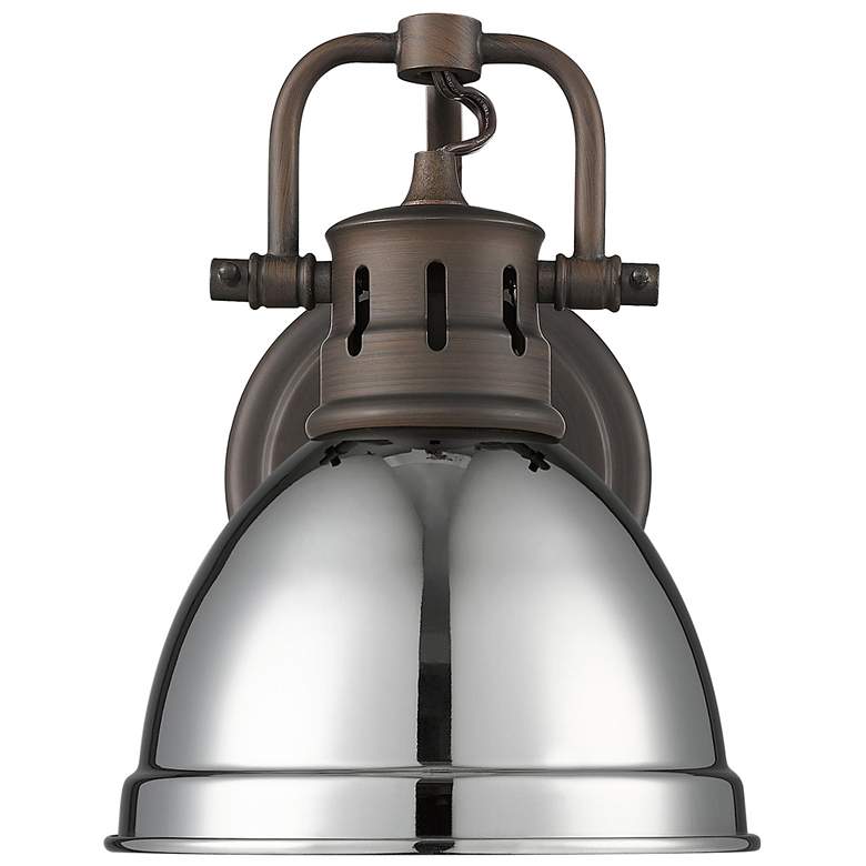 Image 1 Duncan 1-Light Bath Vanity in Rubbed Bronze with Chrome