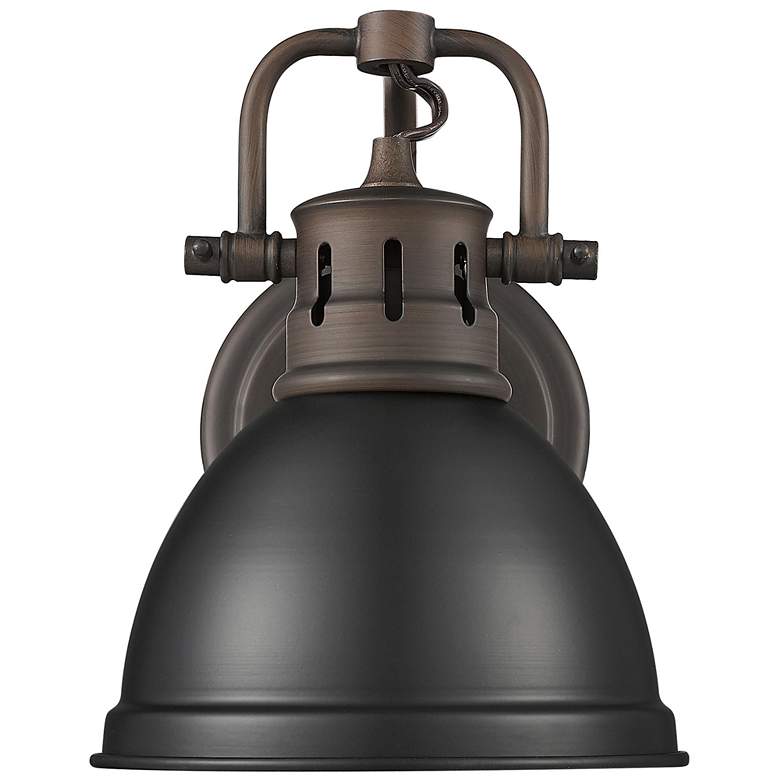 Image 1 Duncan 1-Light Bath Vanity in Rubbed Bronze with Matte Black