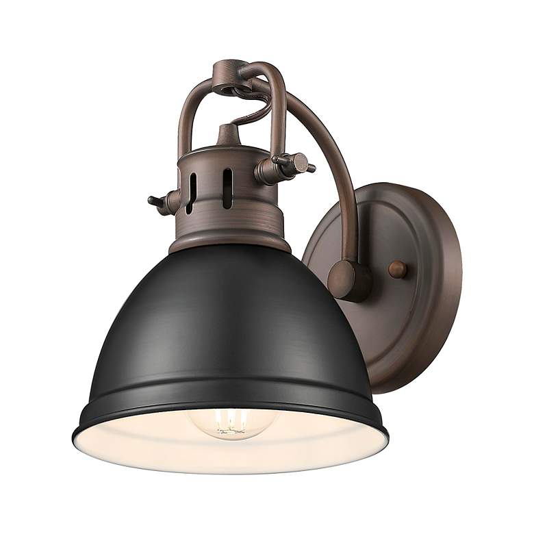 Image 2 Duncan 1-Light Bath Vanity in Rubbed Bronze with Matte Black more views