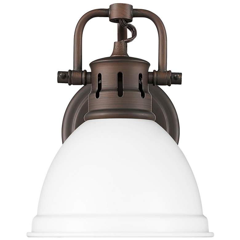 Image 1 Duncan 1-Light Bath Vanity in Rubbed Bronze with Matte White
