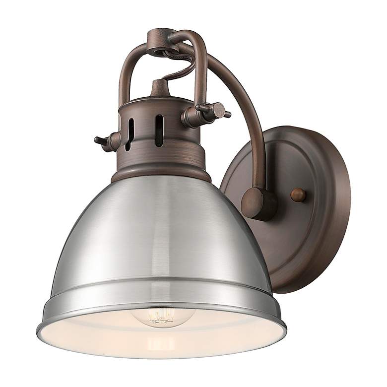 Image 2 Duncan 1-Light Bath Vanity in Rubbed Bronze with Pewter more views