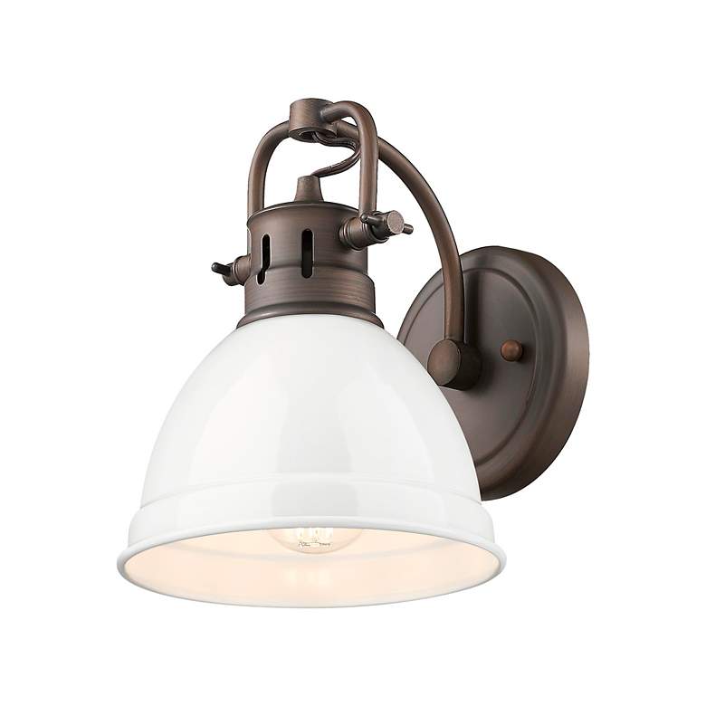 Image 2 Duncan 1-Light Bath Vanity in Rubbed Bronze with White more views