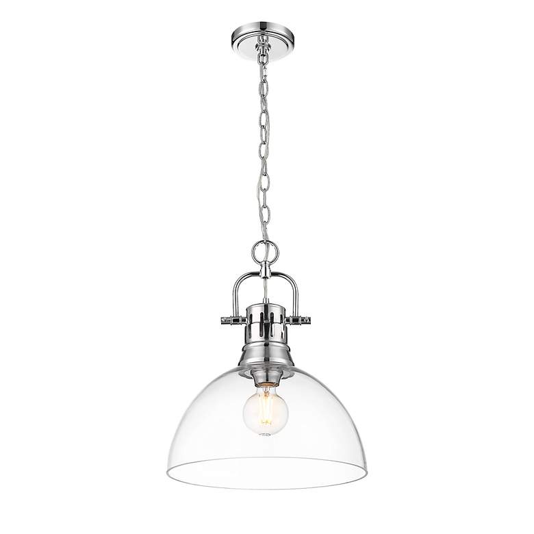 Image 3 Duncan 1-Light Pendant with Chain in Chrome with Clear Glass more views