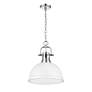 2_Duncan 1-Light Pendant with Chain in Chrome with Matte White more views