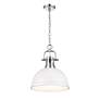 3_Duncan 1-Light Pendant with Chain in Chrome with Matte White more views