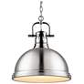 1_Duncan 1-Light Pendant with Chain in Chrome with Pewter