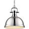 Duncan 1-Light Pendant with Chain in Chrome with Pewter