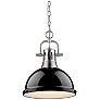 1_Duncan 1-Light Pendant with Chain in Pewter with Black