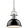 Duncan 1-Light Pendant with Chain in Pewter with Black