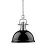 2_Duncan 1-Light Pendant with Chain in Pewter with Black more views