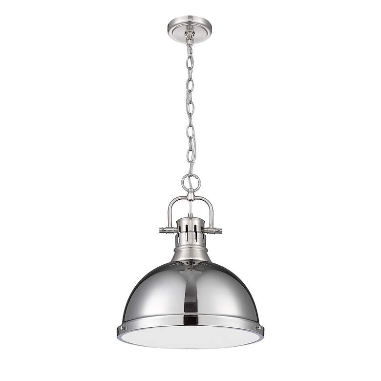 Image 2 Duncan 1-Light Pendant with Chain in Pewter with Chrome more views